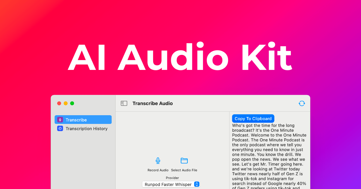 AI Audio Kit 界面截图