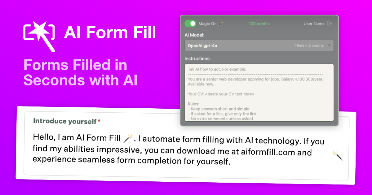 AI Form Fill 界面截图