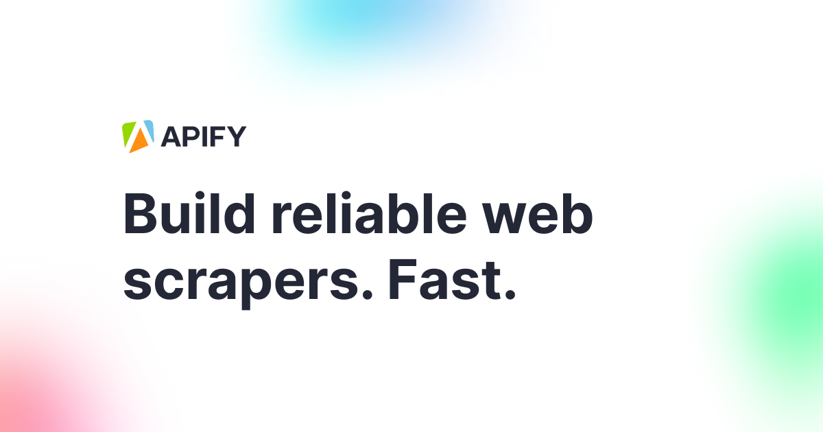 Apify 界面截图