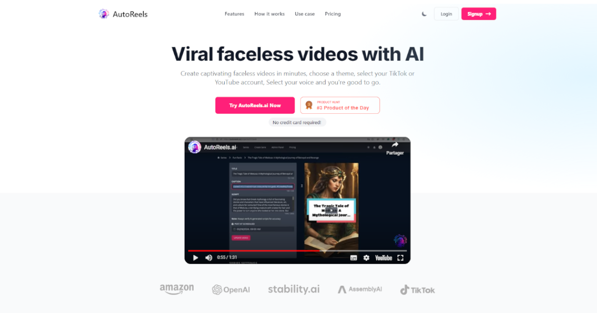 AutoReels.ai 界面截图