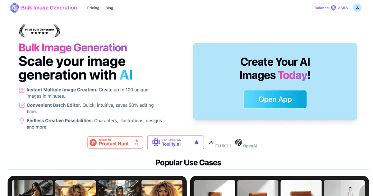 Bulk AI Image Generator 界面截图
