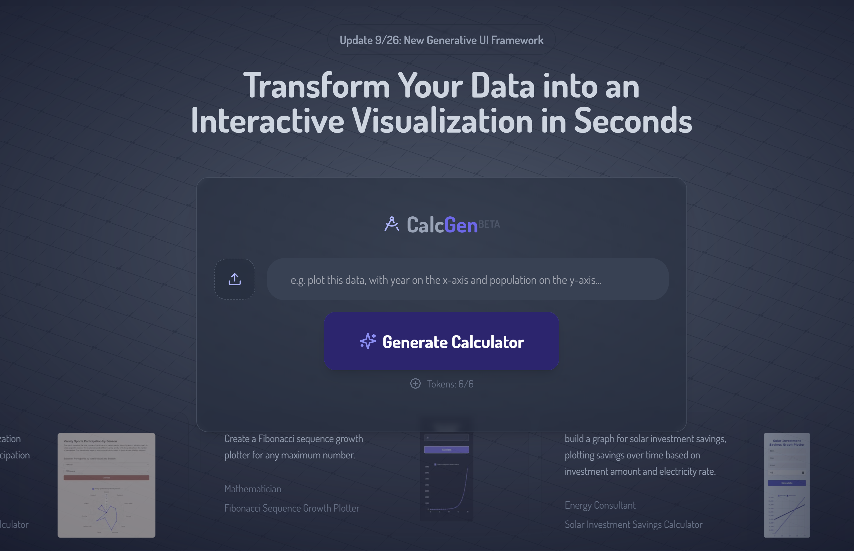 CalcGen AI 界面截图