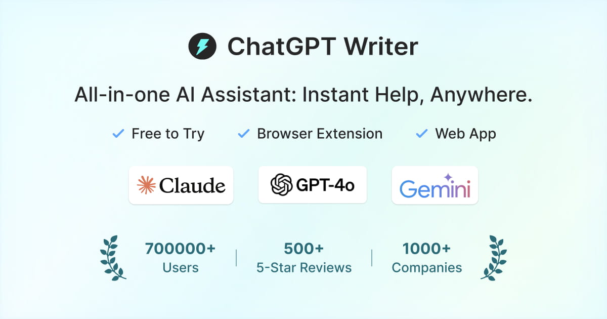 ChatGPT Writer 界面截图