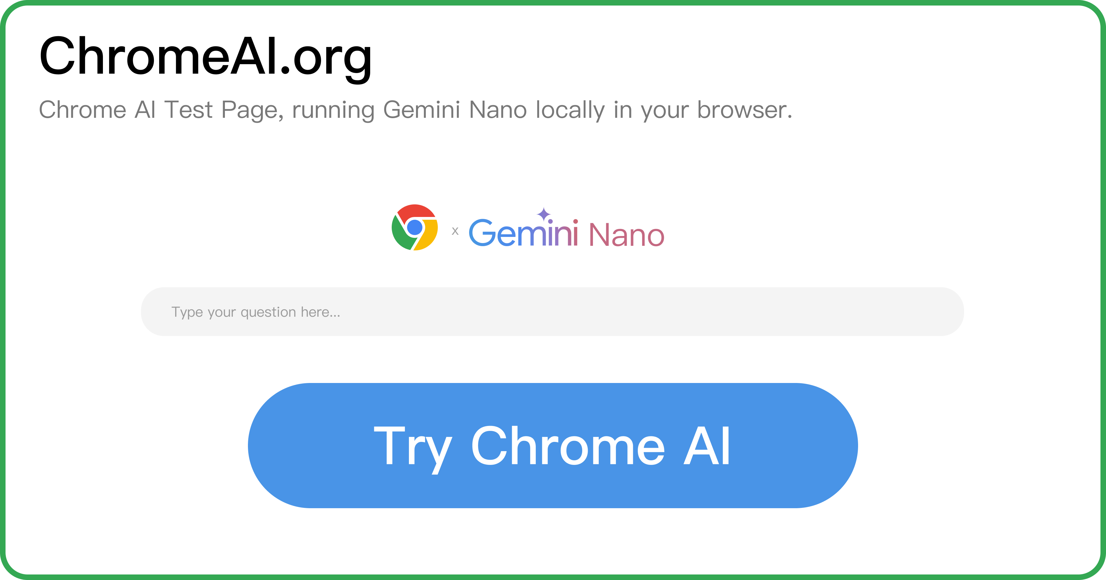 ChromeAI Gemini Nano 界面截图