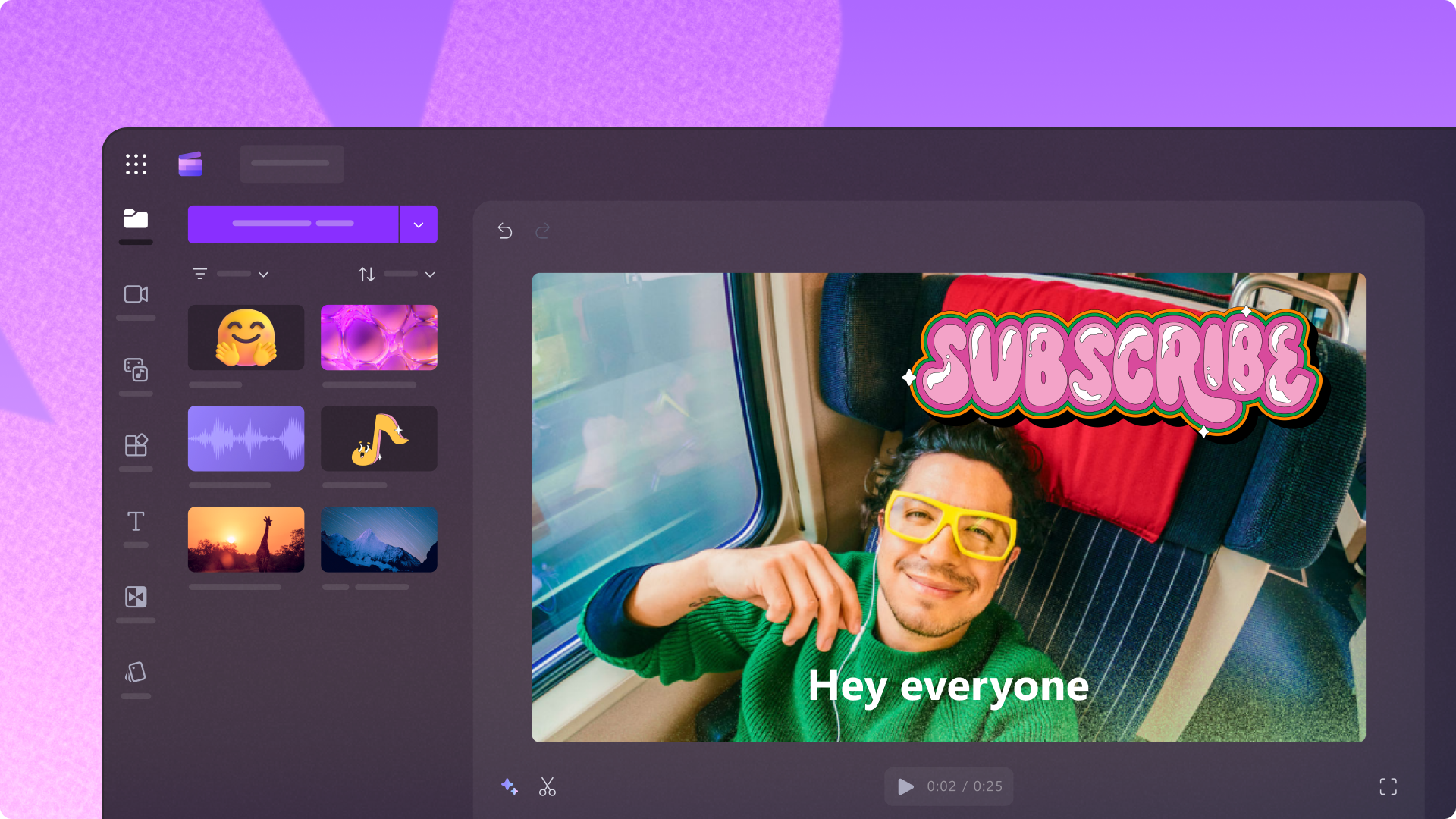 Clipchamp 界面截图
