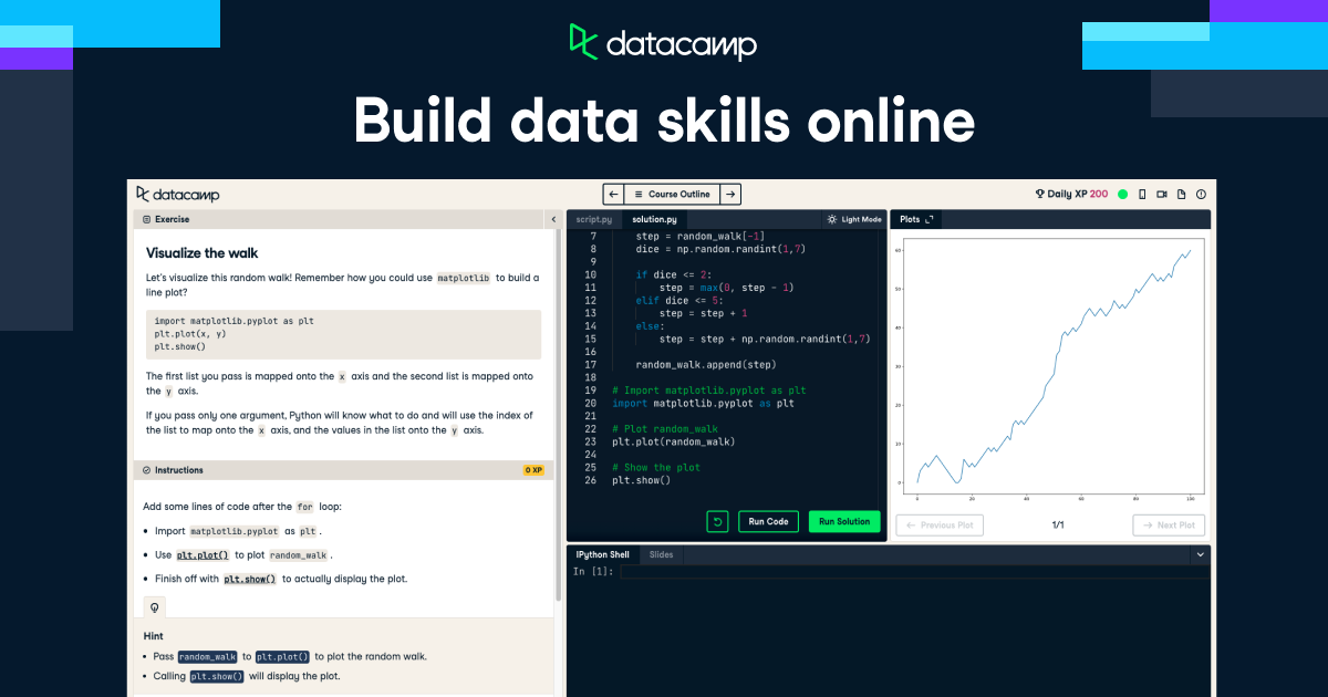 DataCamp 界面截图