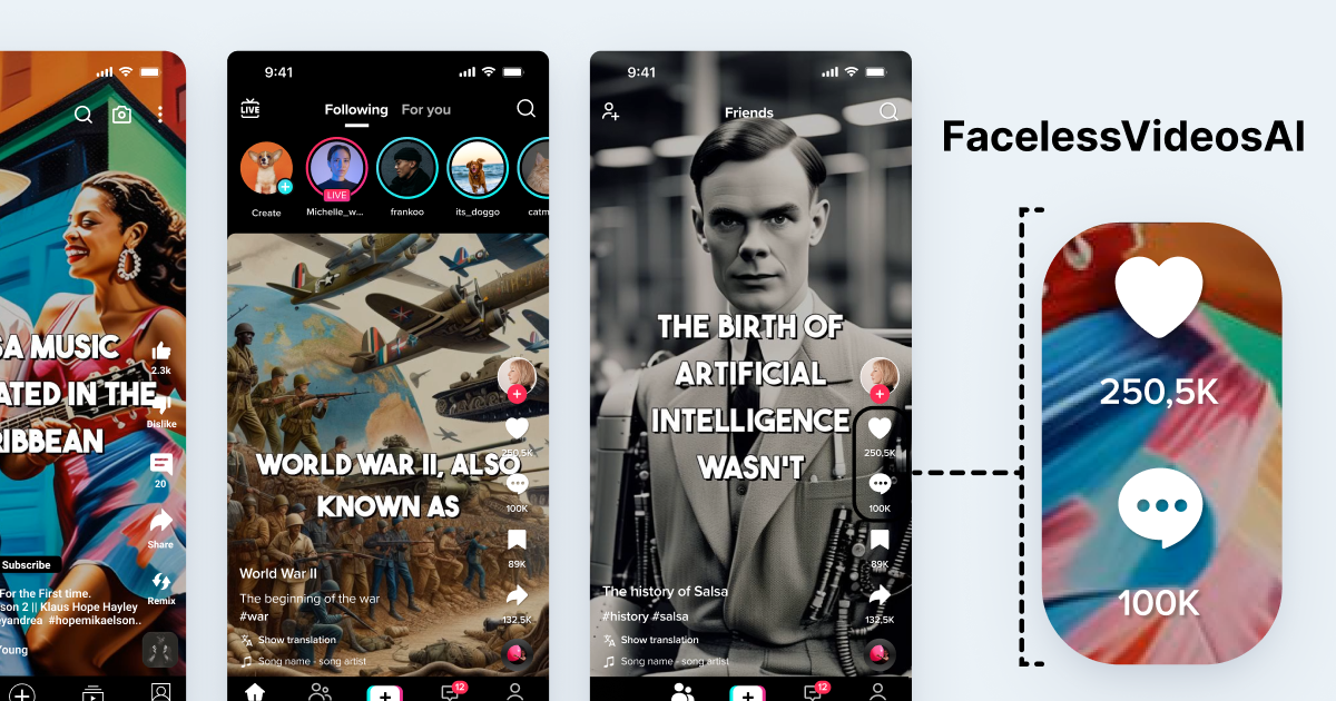 FacelessVideos.AI 界面截图