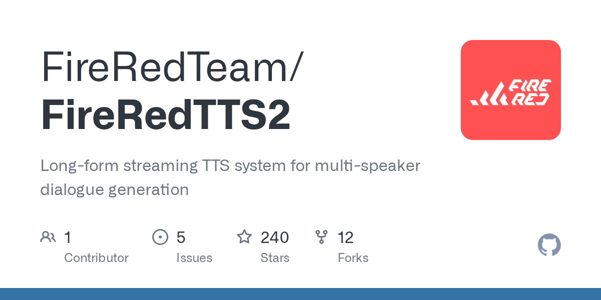 FireRedTTS2 界面截图