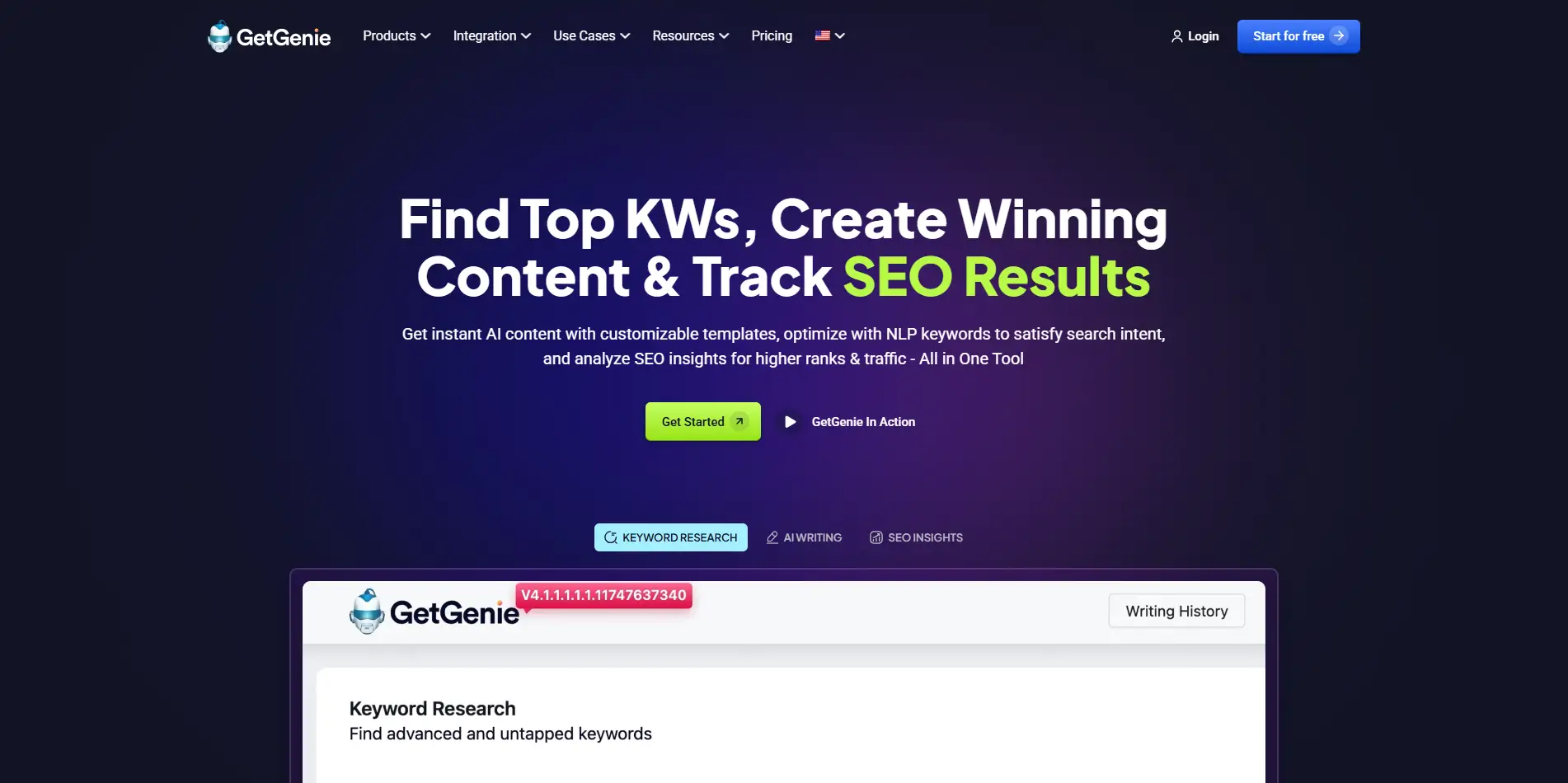 GetGenie 界面截图