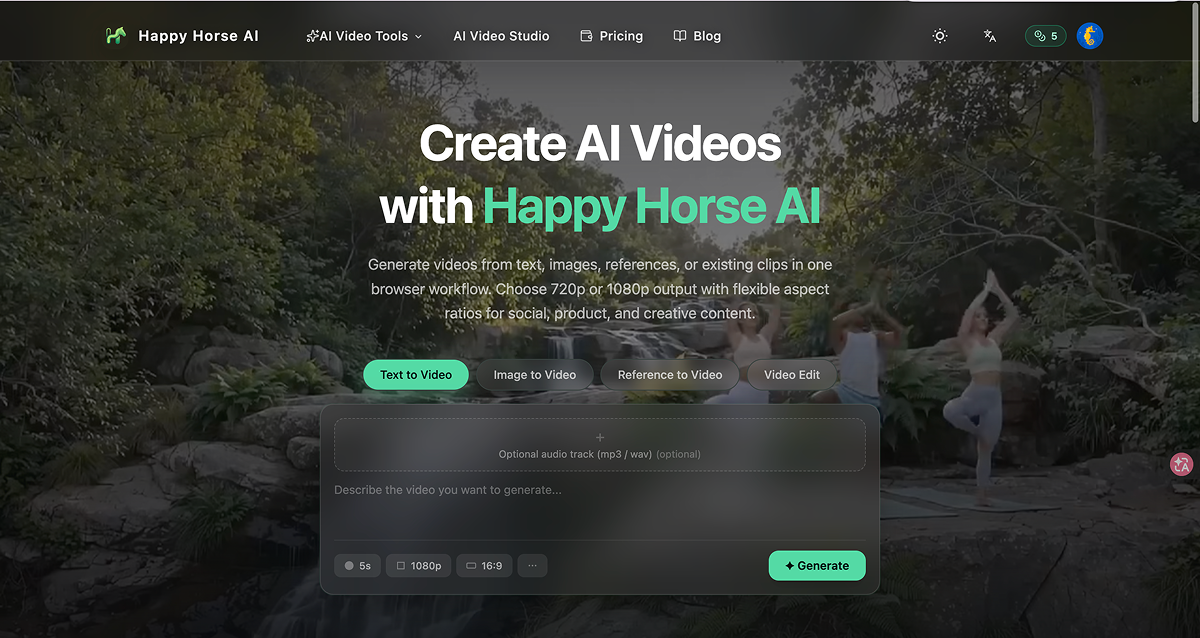 Happy Horse AI 界面截图
