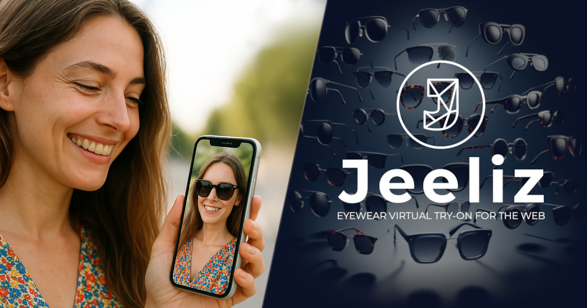 Jeeliz Eyewear Virtual Try-On 界面截图
