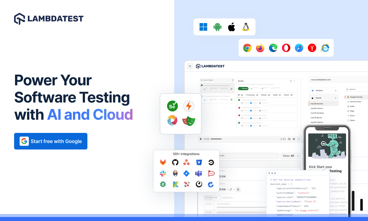 LambdaTest 界面截图