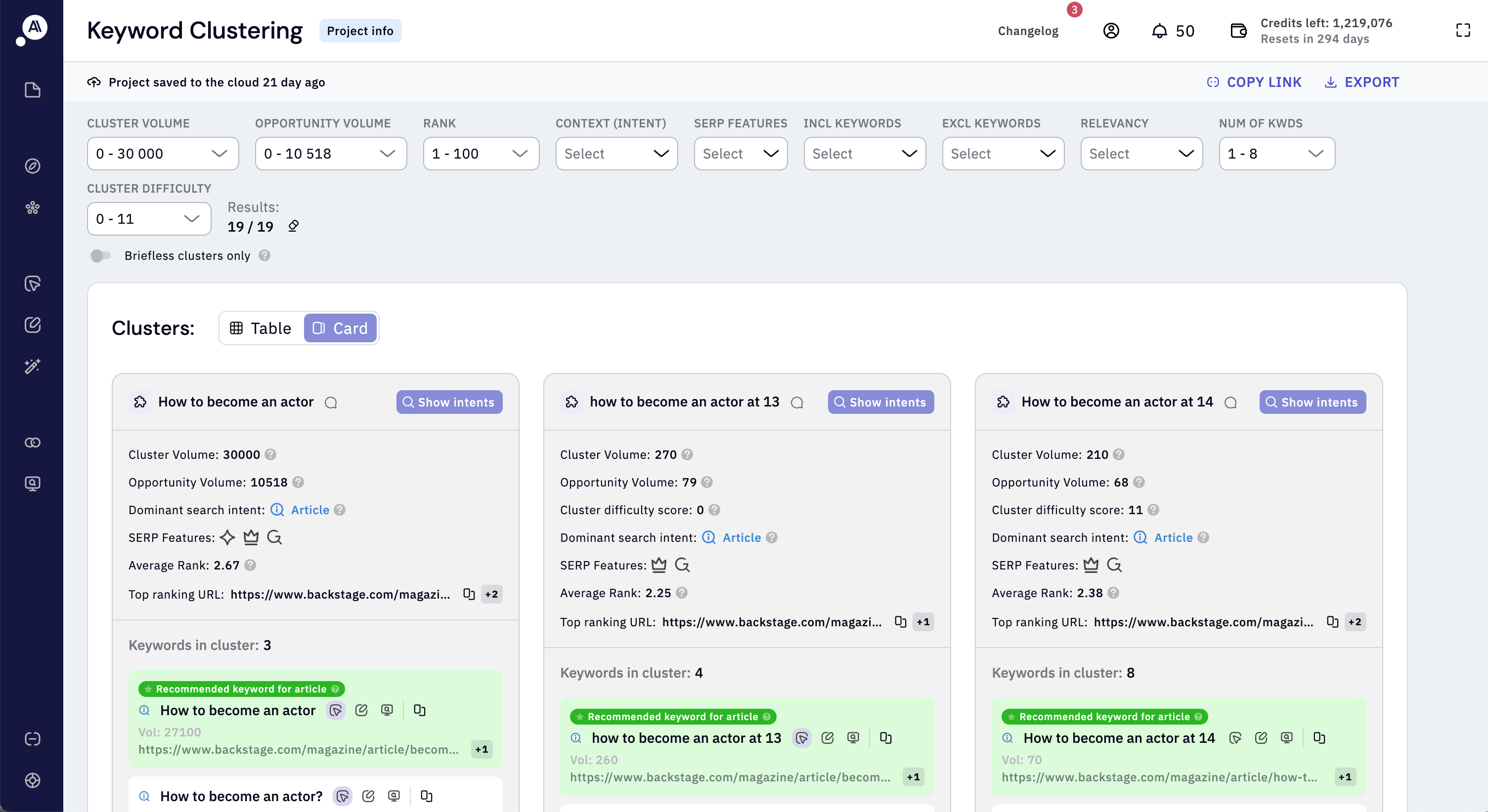 Keyword Insights 界面截图