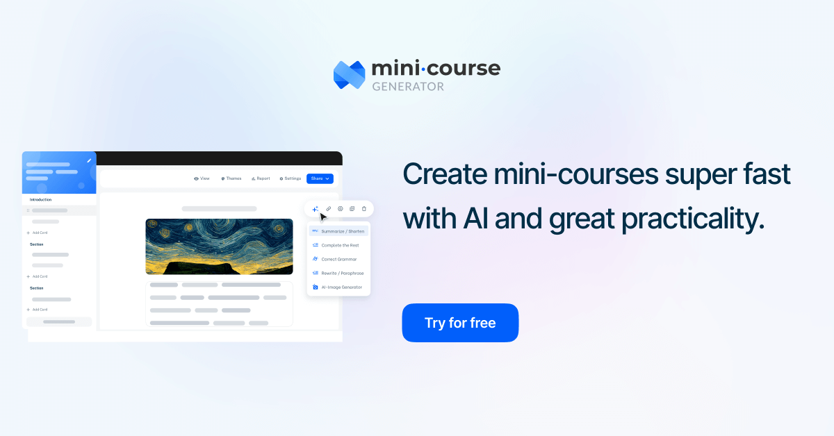Mini Course Generator 界面截图