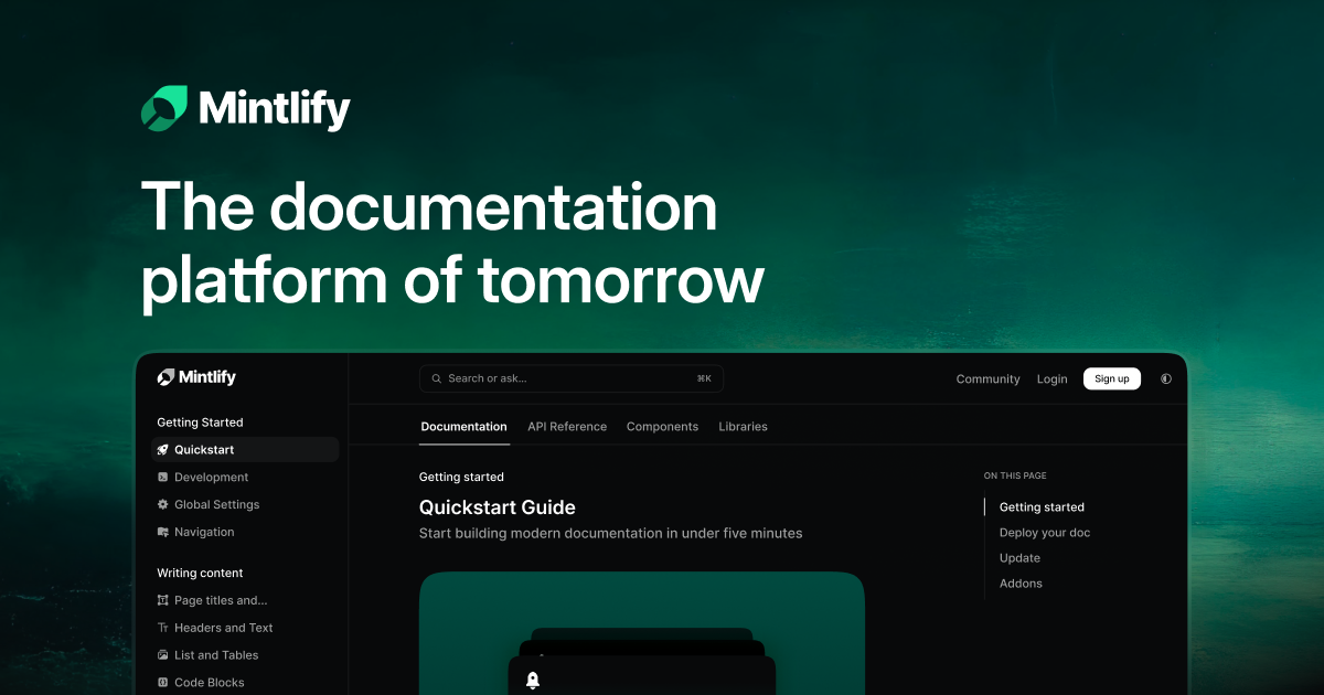 Mintlify 界面截图