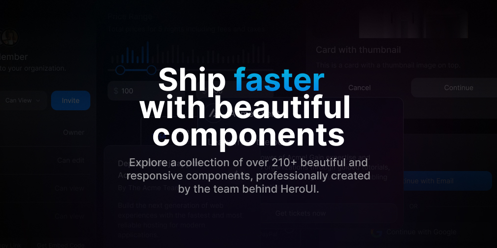 HeroUI Pro 界面截图