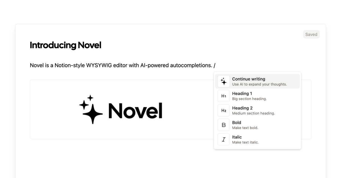 Novel 界面截图