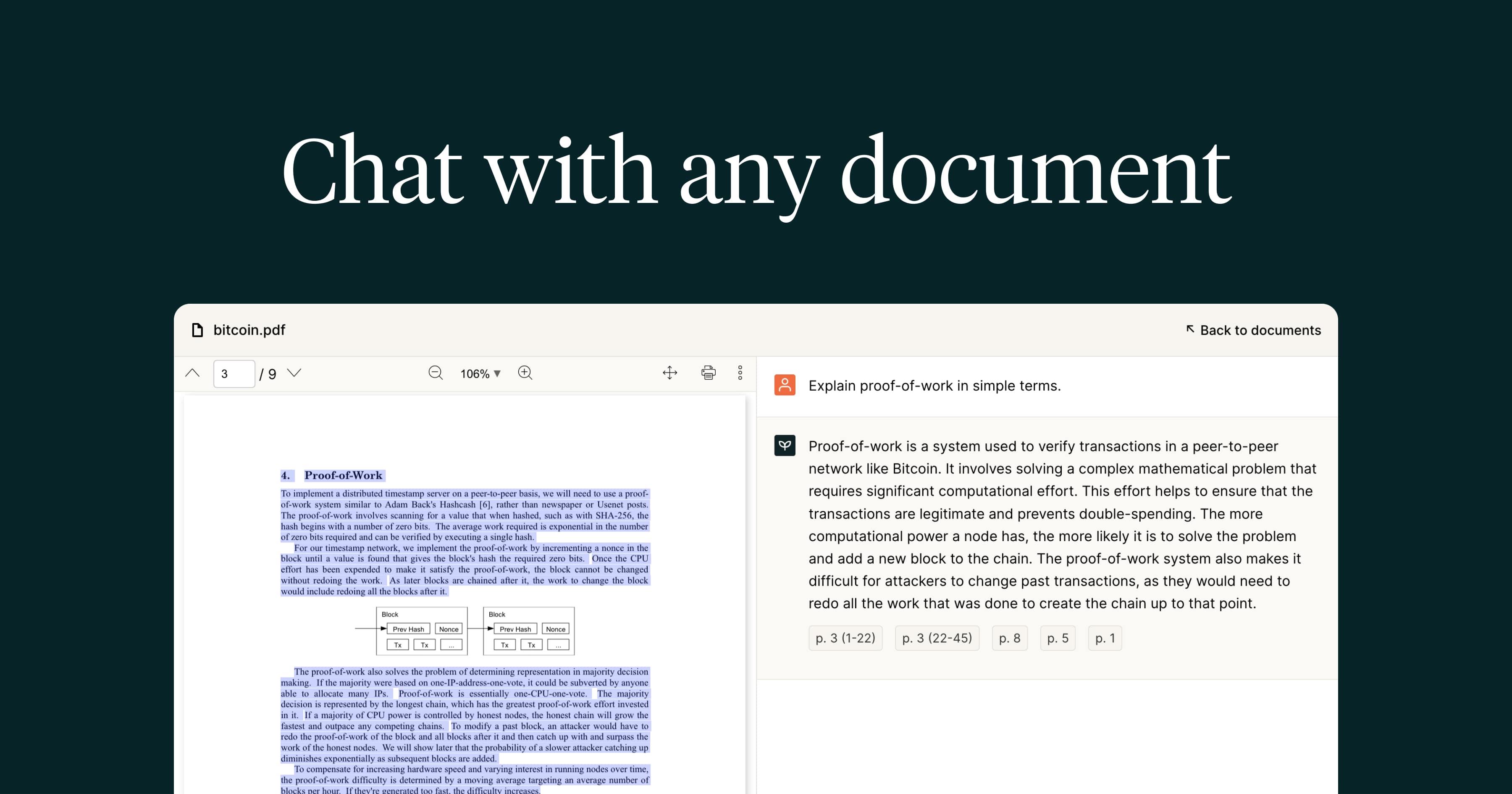ChatPDF 界面截图
