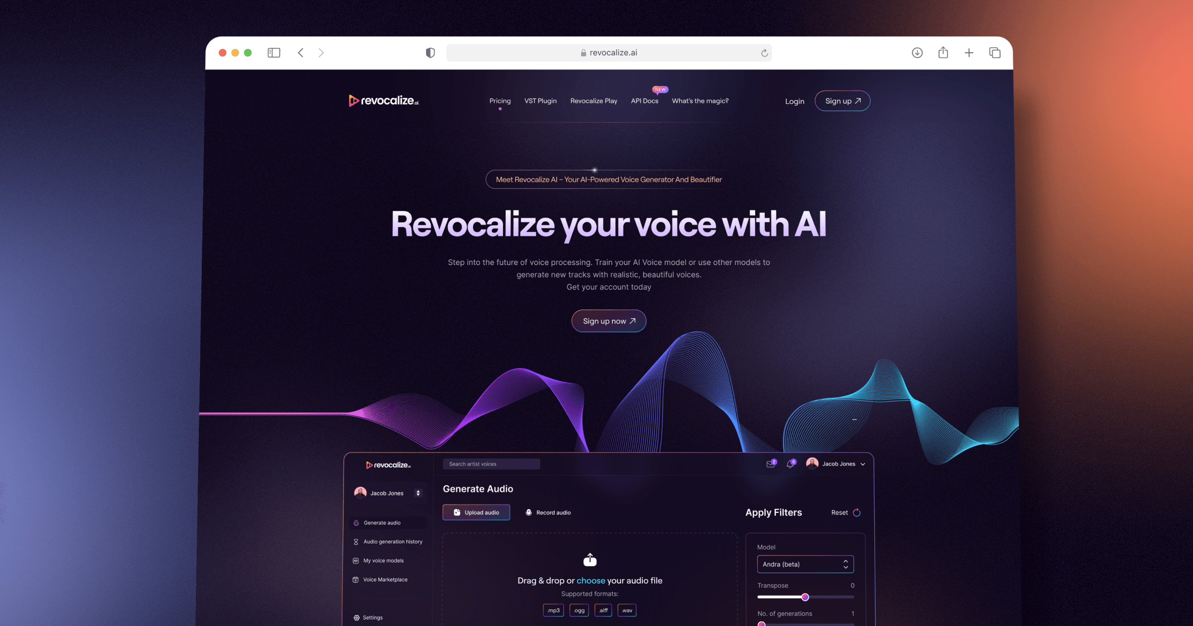 Revocalize AI 界面截图