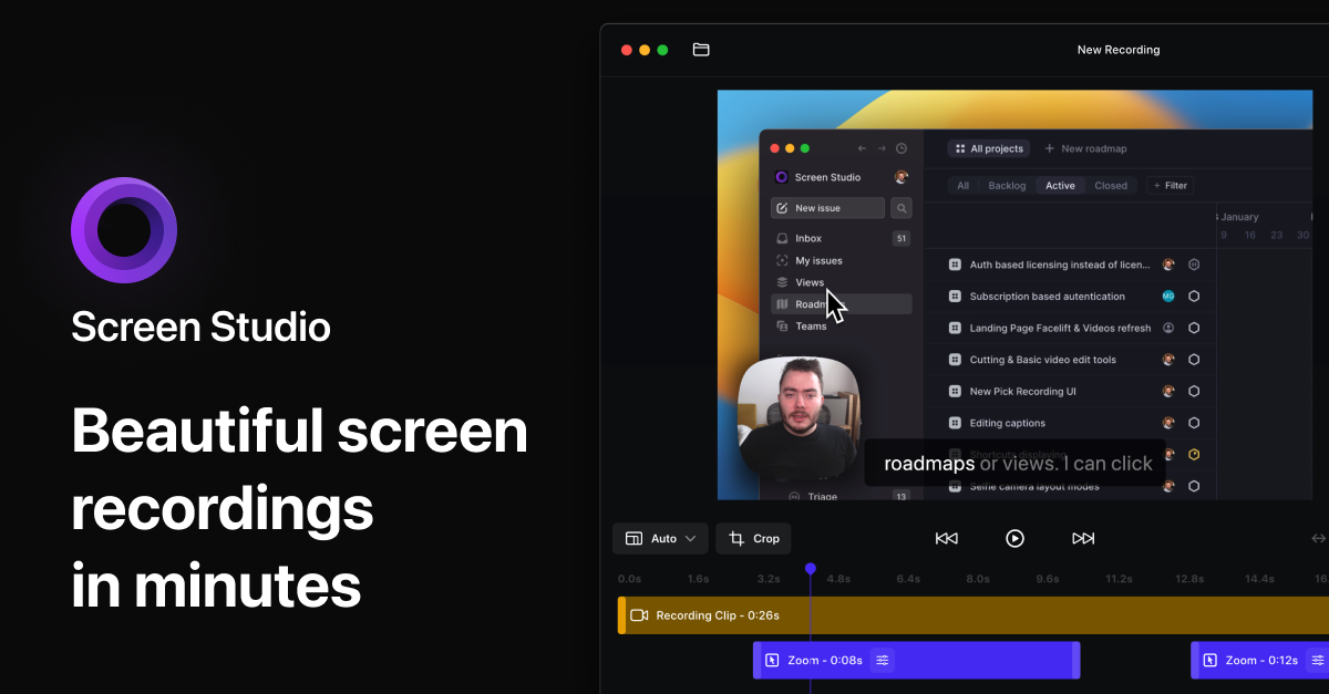 Screen Studio 界面截图