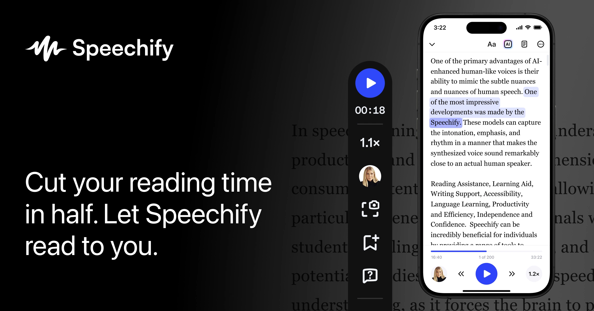 Speechify 界面截图