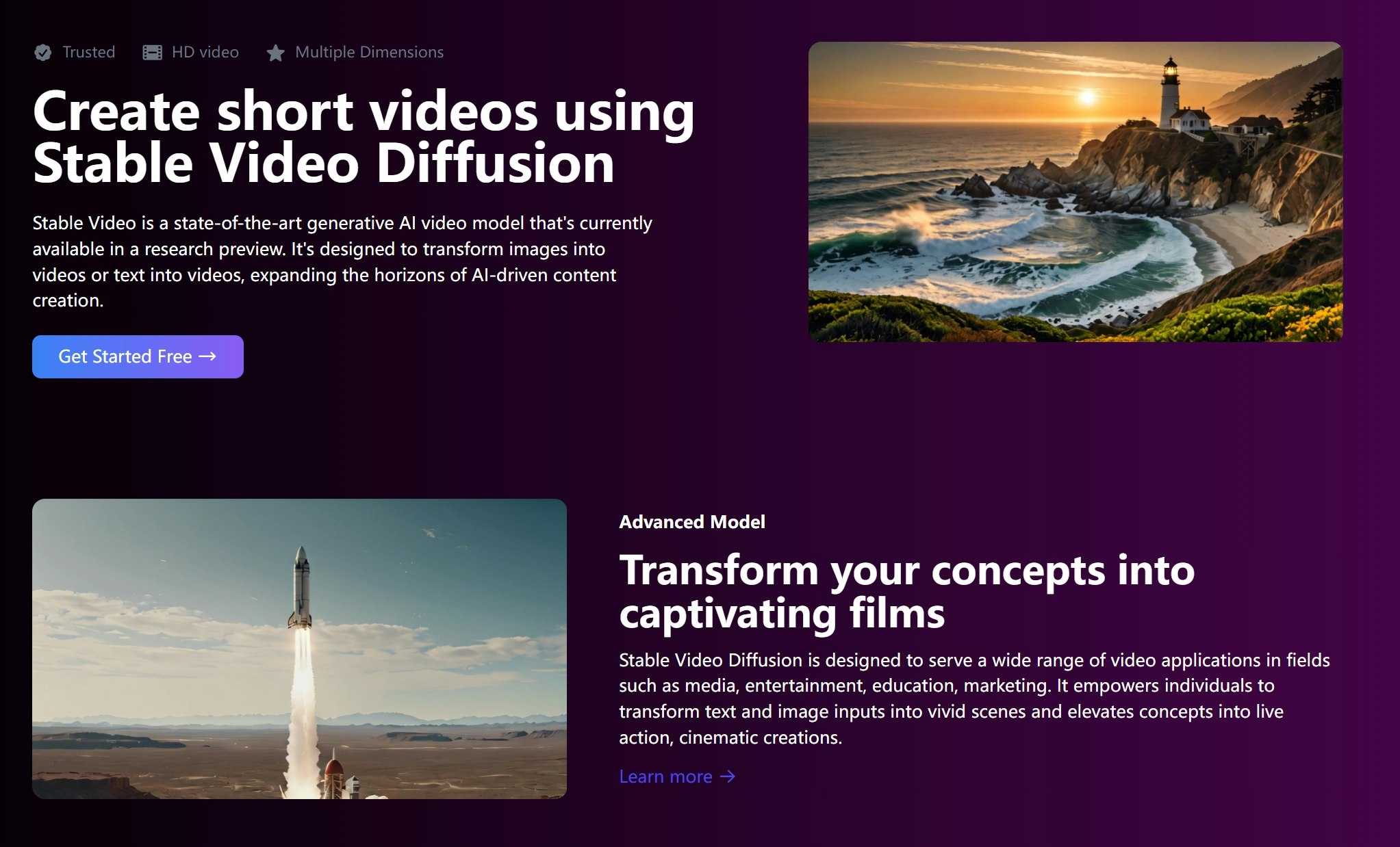 Stable Video Diffusion 界面截图