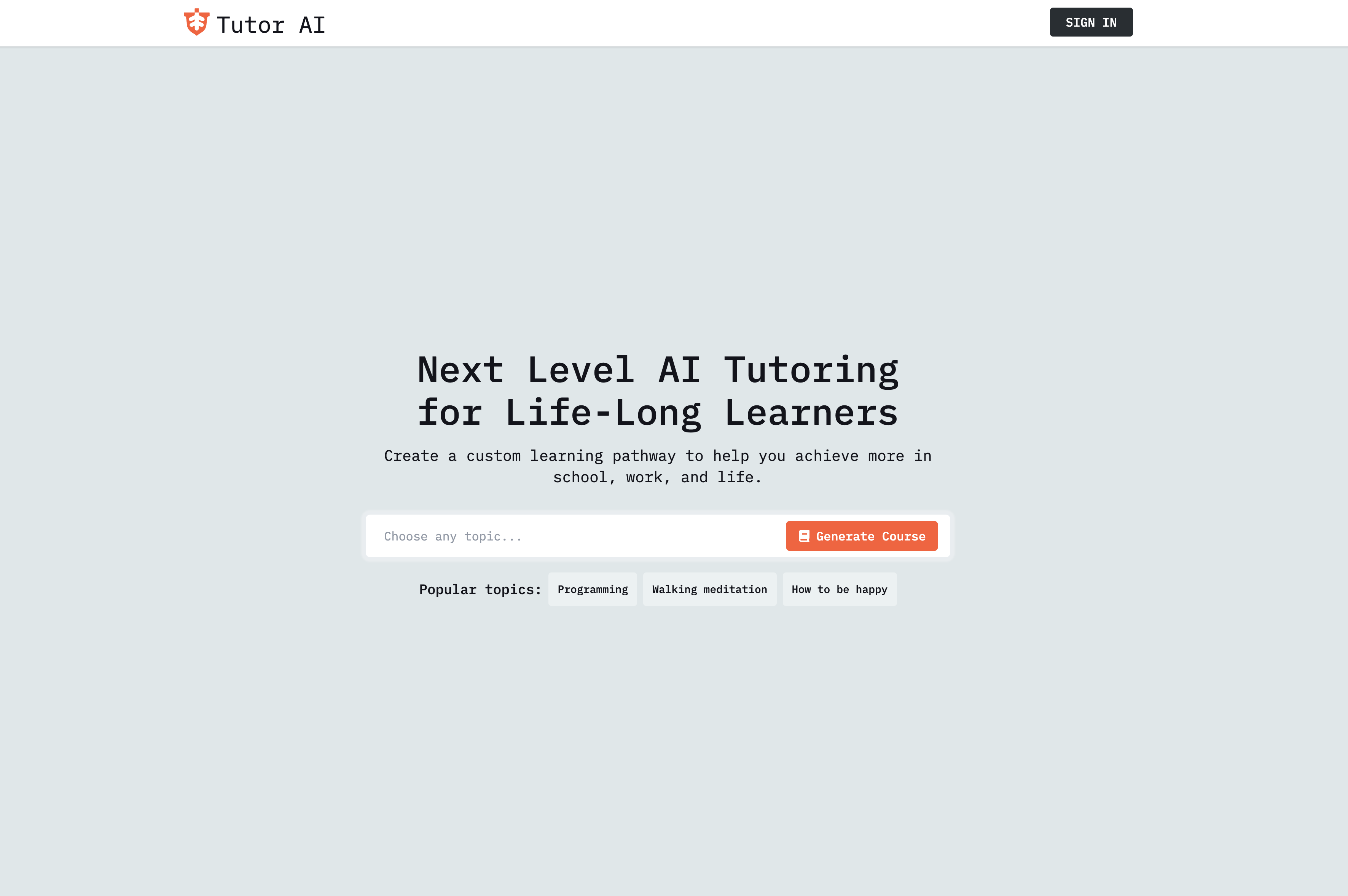 Tutor AI 界面截图