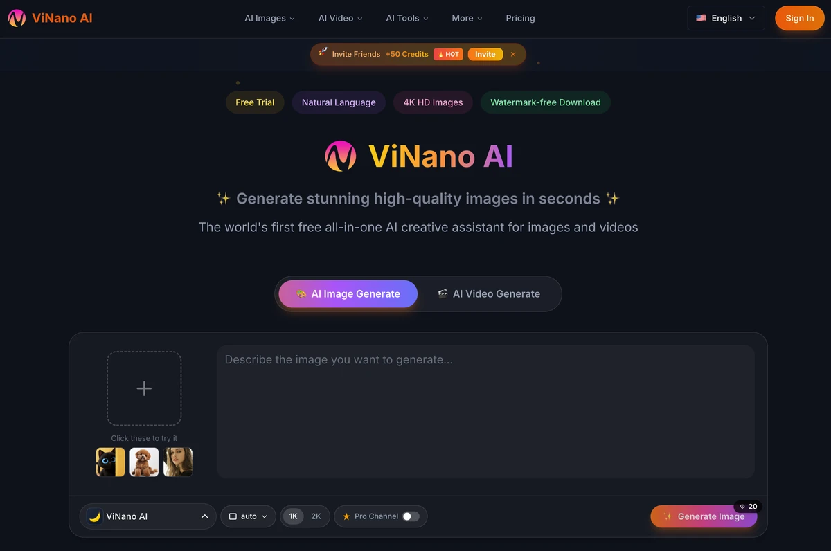 ViNano AI 界面截图