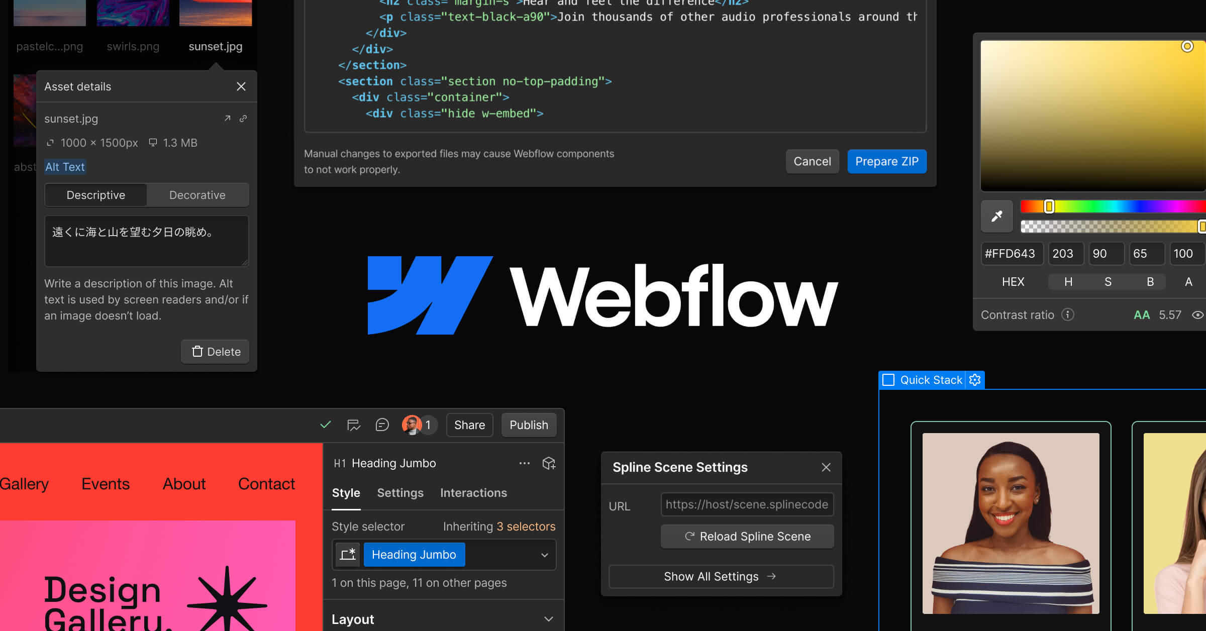 Webflow 界面截图