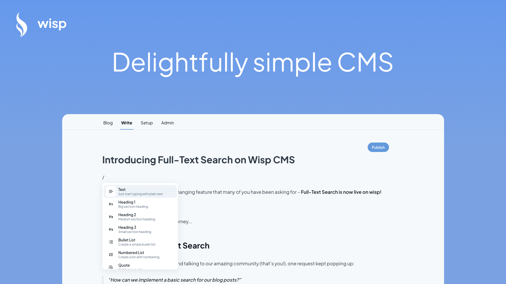Wisp CMS 界面截图
