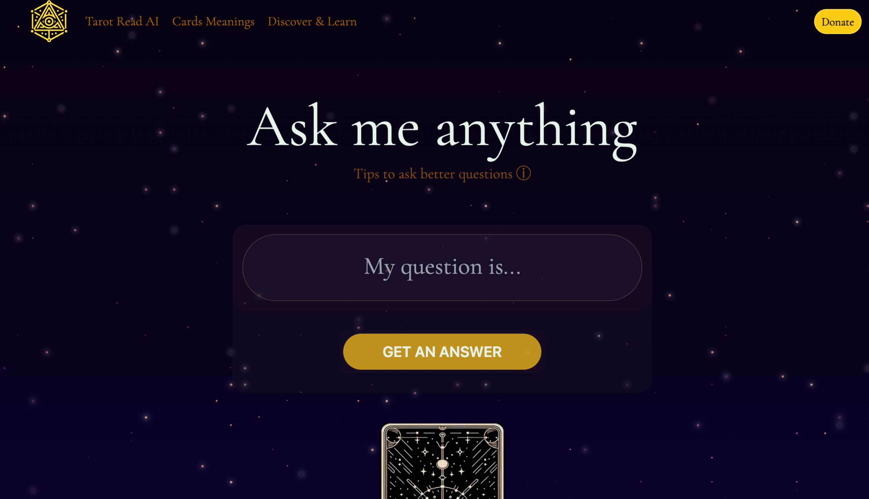 Tarot Read AI 界面截图
