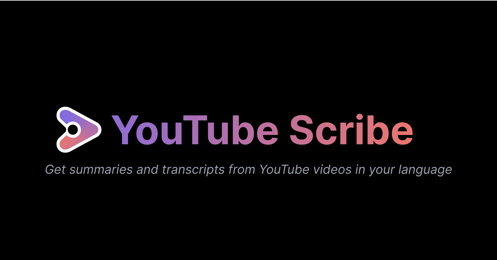 YouTube Scribe 界面截图